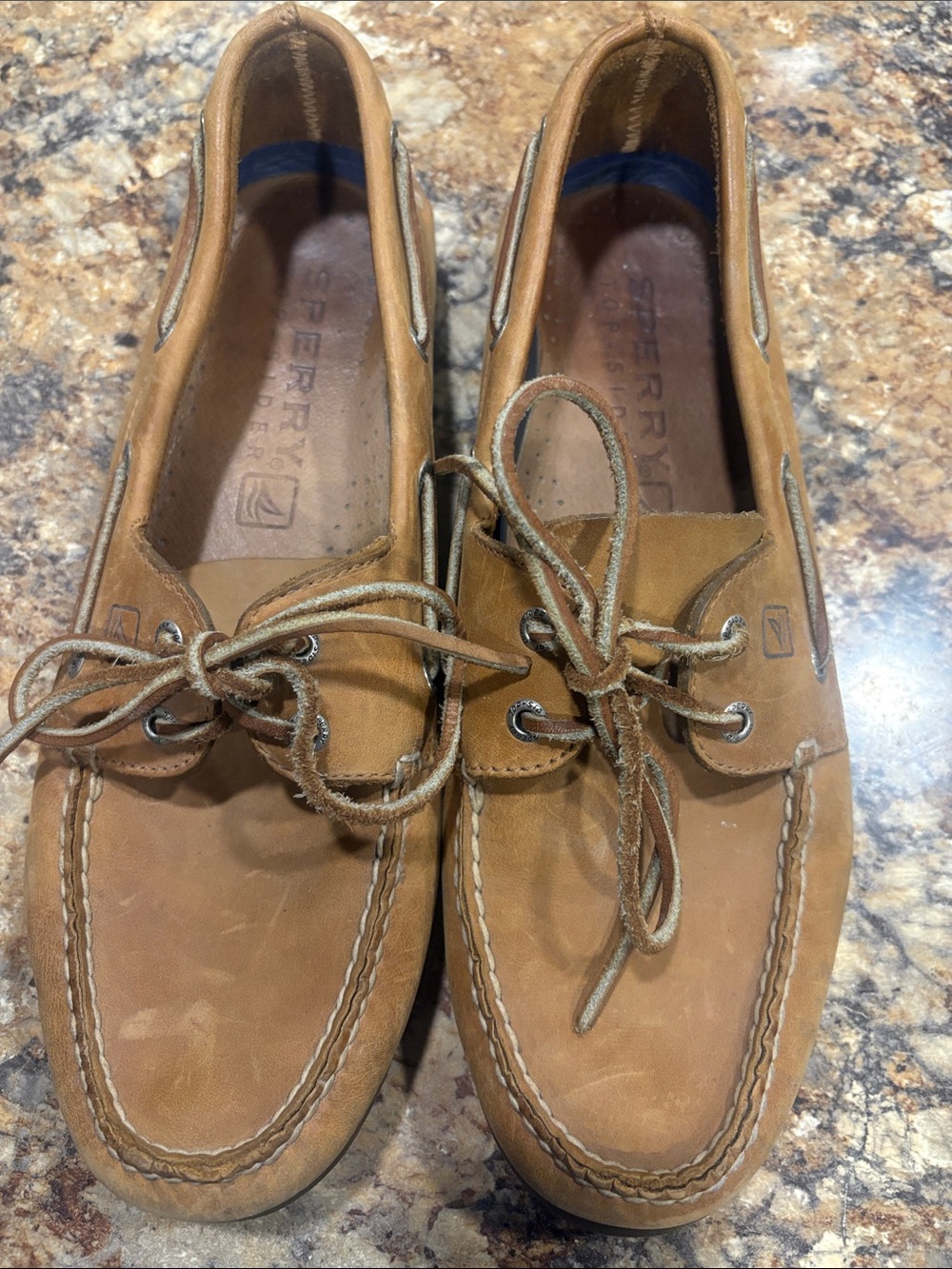 Sperry Brown Leather Moc-Toe Boat Shoes